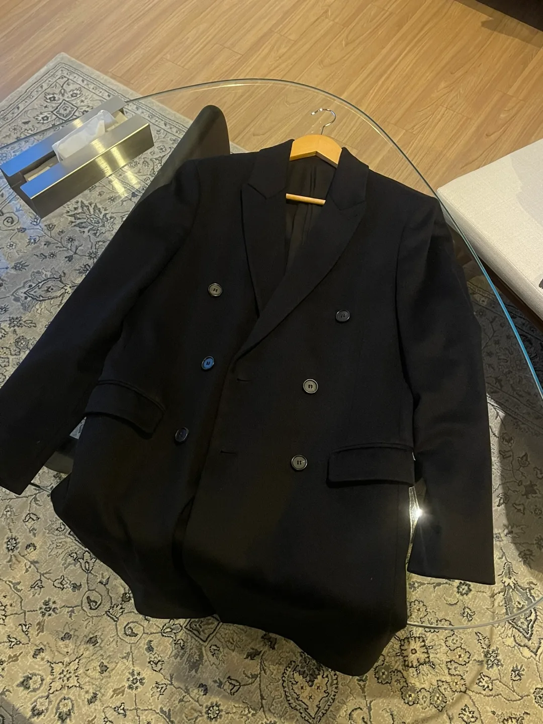 올세인츠 네이비 중고 울 코트