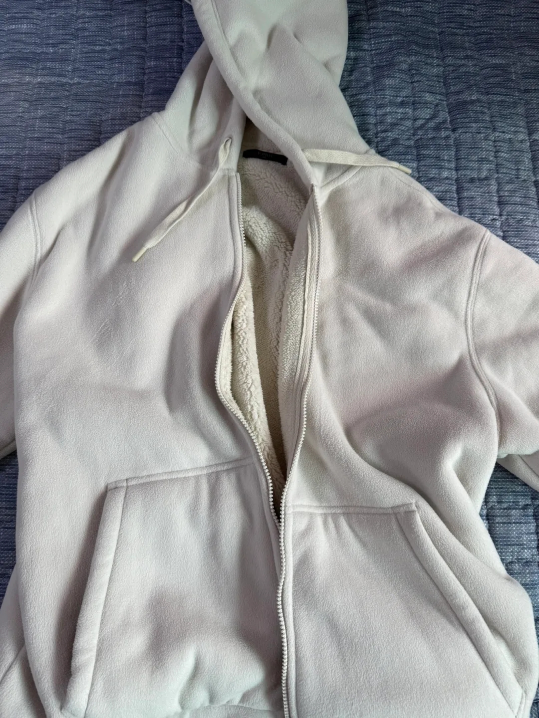 양털 후드집업 흰색 110 사이즈