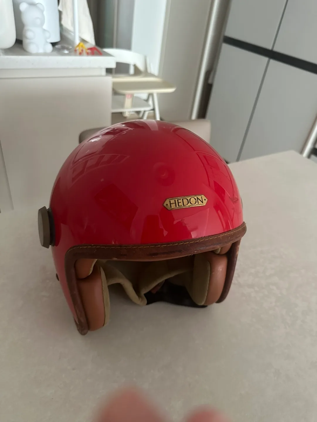 HEDON 헬멧 중고 (빨간색) 가드없음.