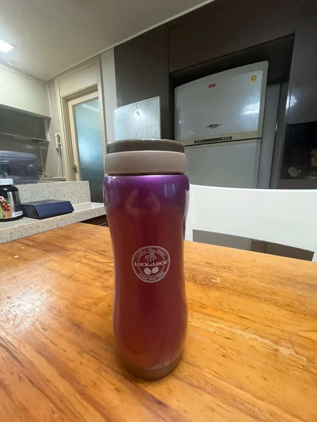 락앤락 보라색 텀블러(중고) 팔아요/마지막 떨이 판매 합니다
