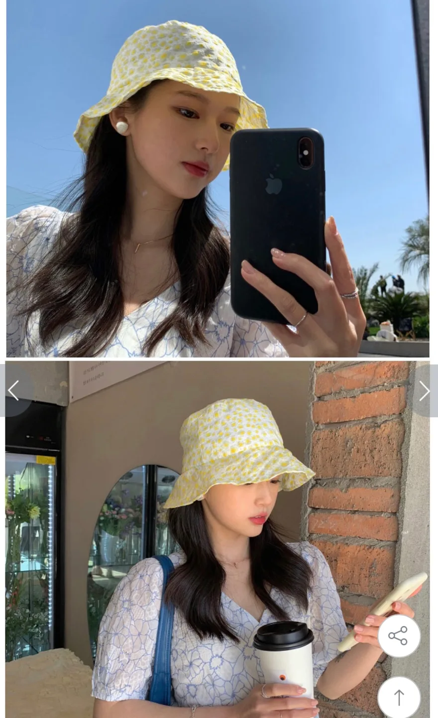 꽃무늬 버킷햇 여름용