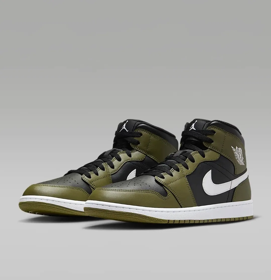 (풀박 새제품) 나이키 조던1미드 블랙올리브 280