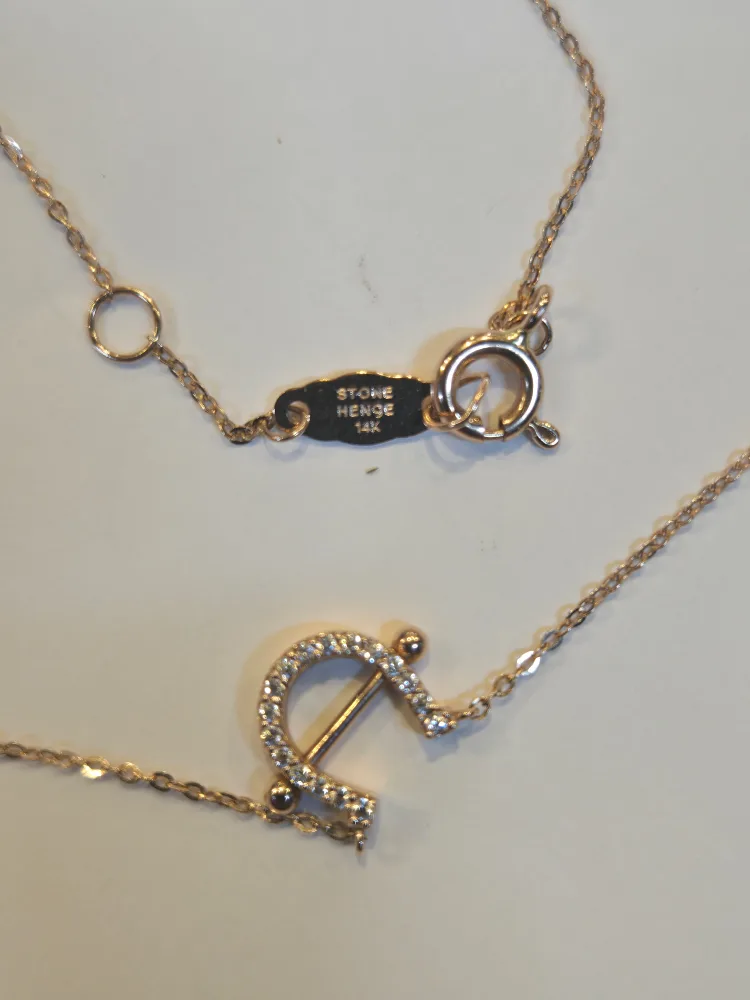 [중고상품] 스톤헨지 14k 로즈골드 럭키유 목걸이