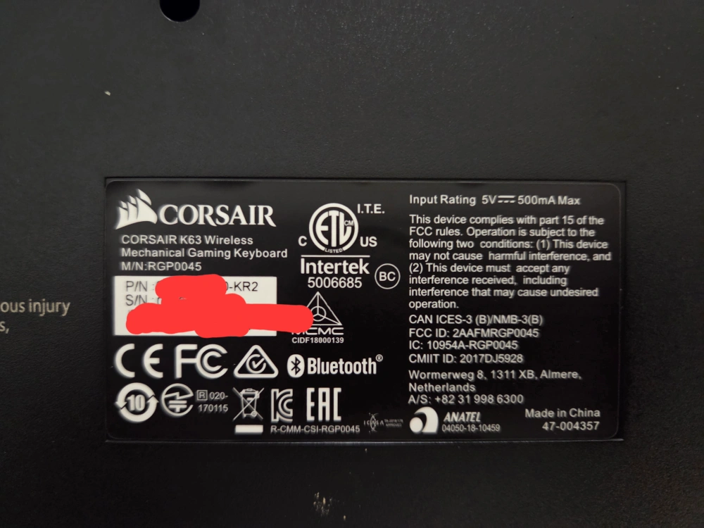 커세어 k63 wireless 국내정품