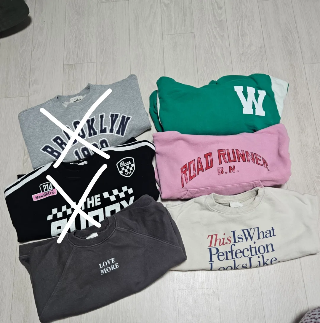 유아동 맨투맨, 후드스웻 4종 S사이즈 (중고)