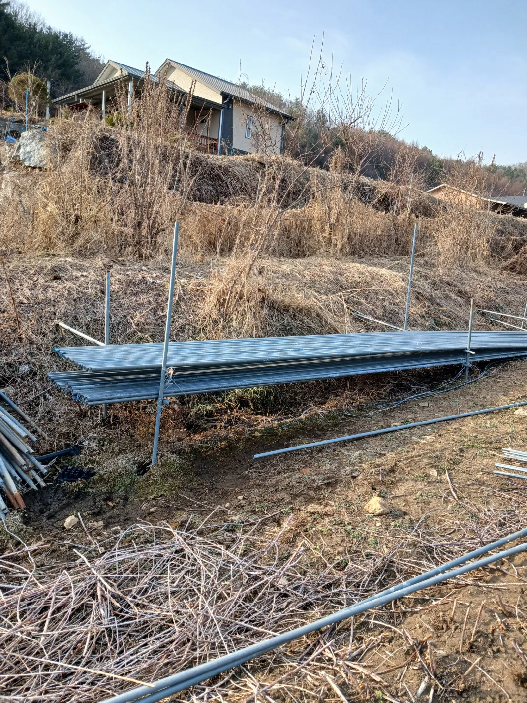 복분자 비가림  하우스파이프. 중고