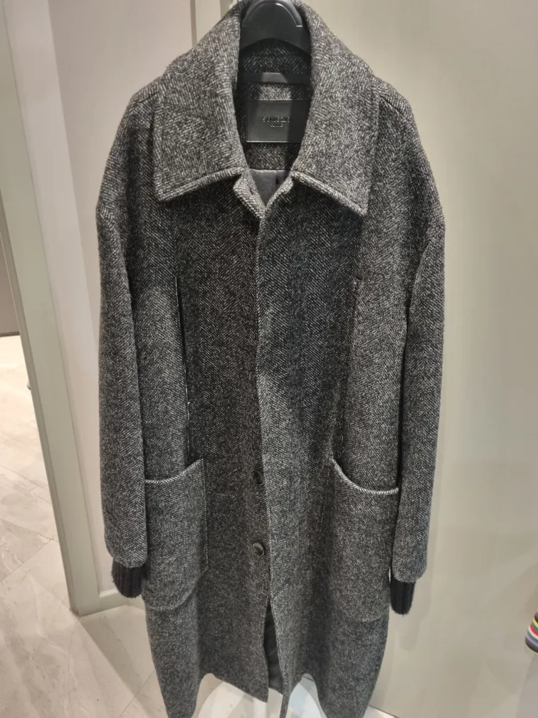 송지오옴므 헤링본 발마칸 코트