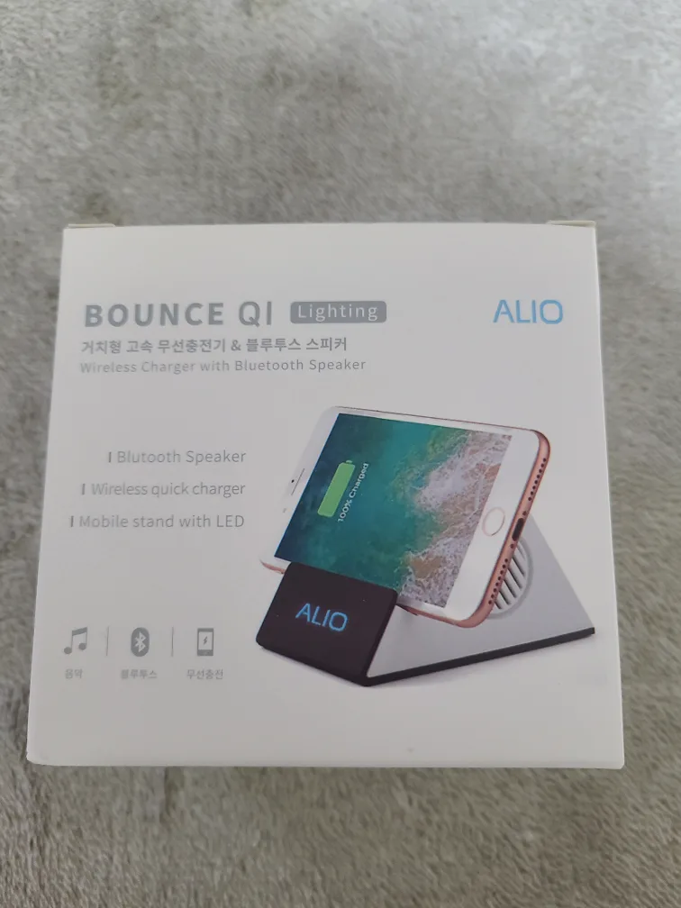 새상품) ALIO 거치형 고속 무선충전기&블루투스 스피커