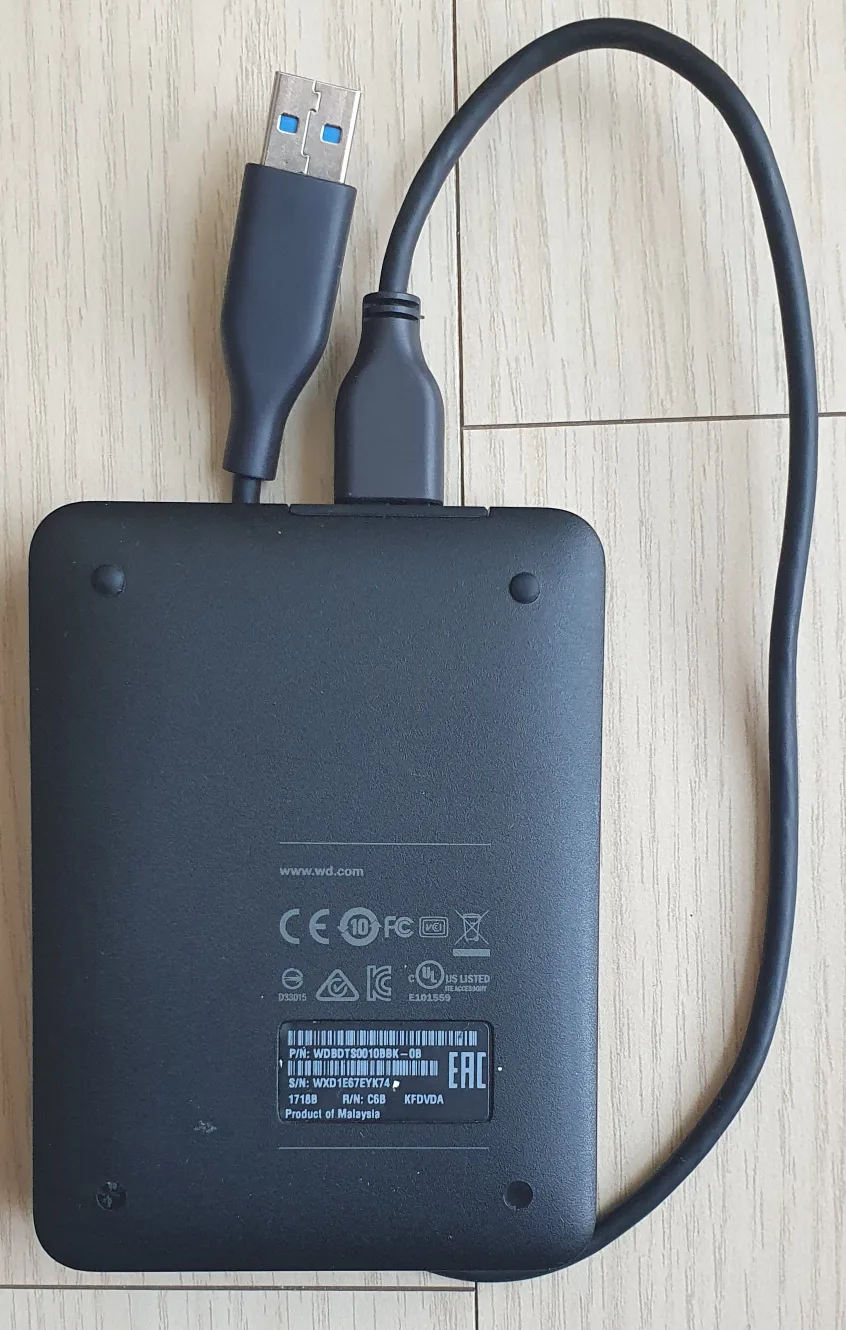 중고 외장HDD  WD 1TBxUSB3.0