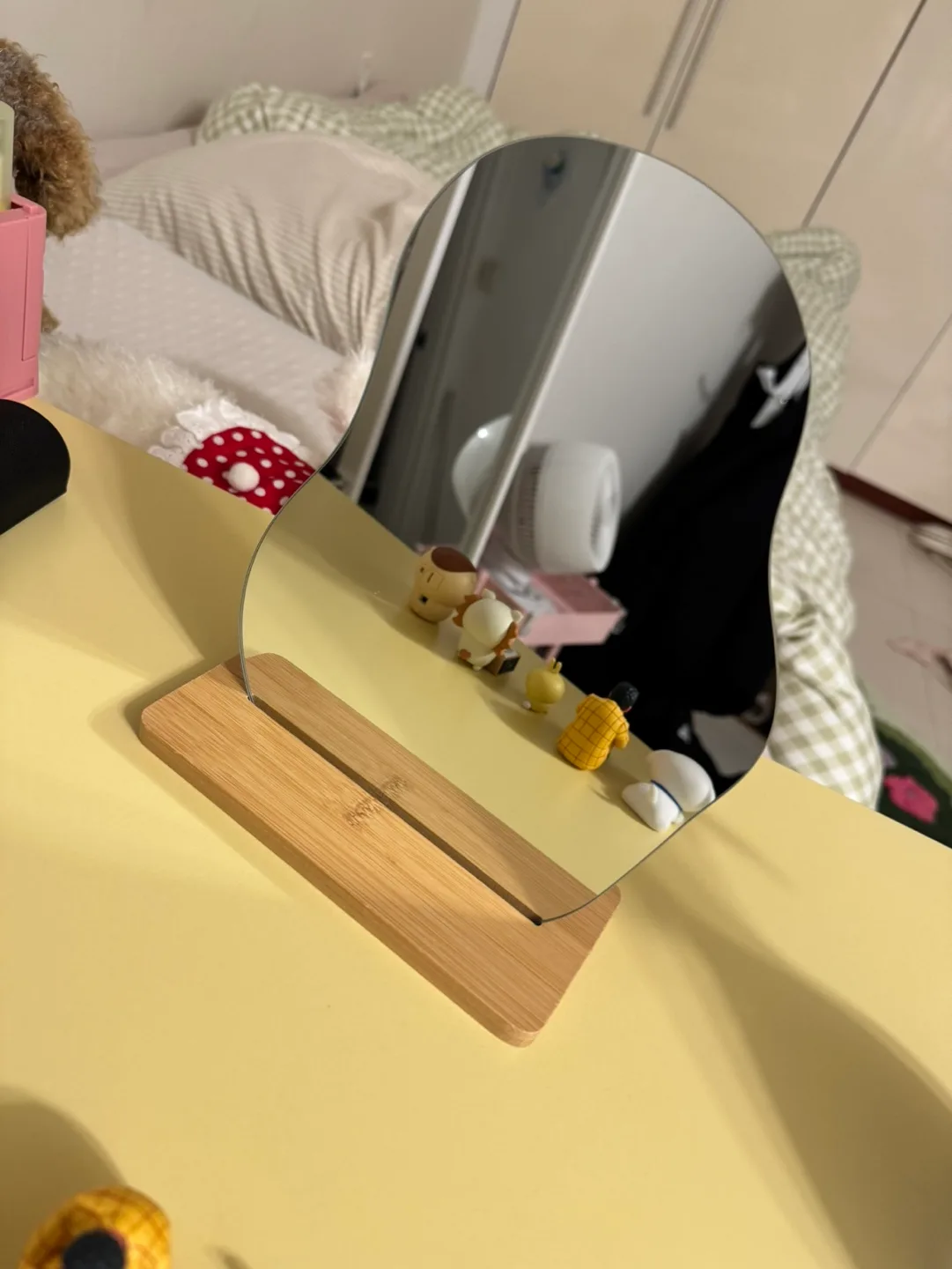 휴대용 거울 나무 스탠드