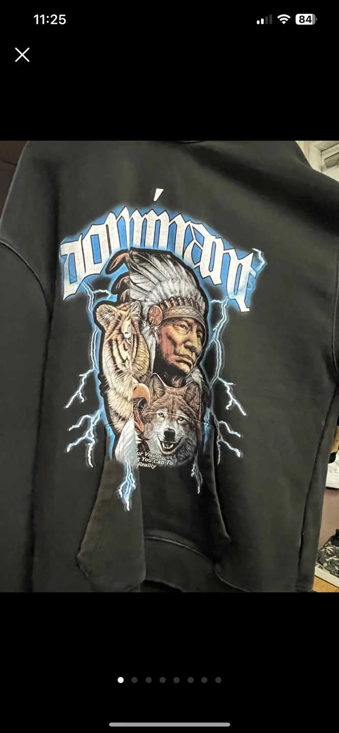 [L]도미넌트 비젼 워싱 인디언 프린팅 후드티 블랙