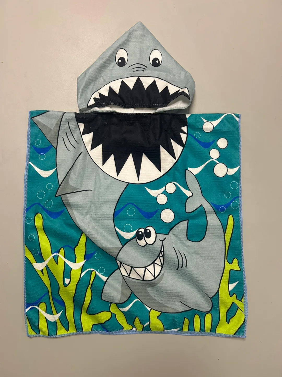 유아 상어 비치 타월