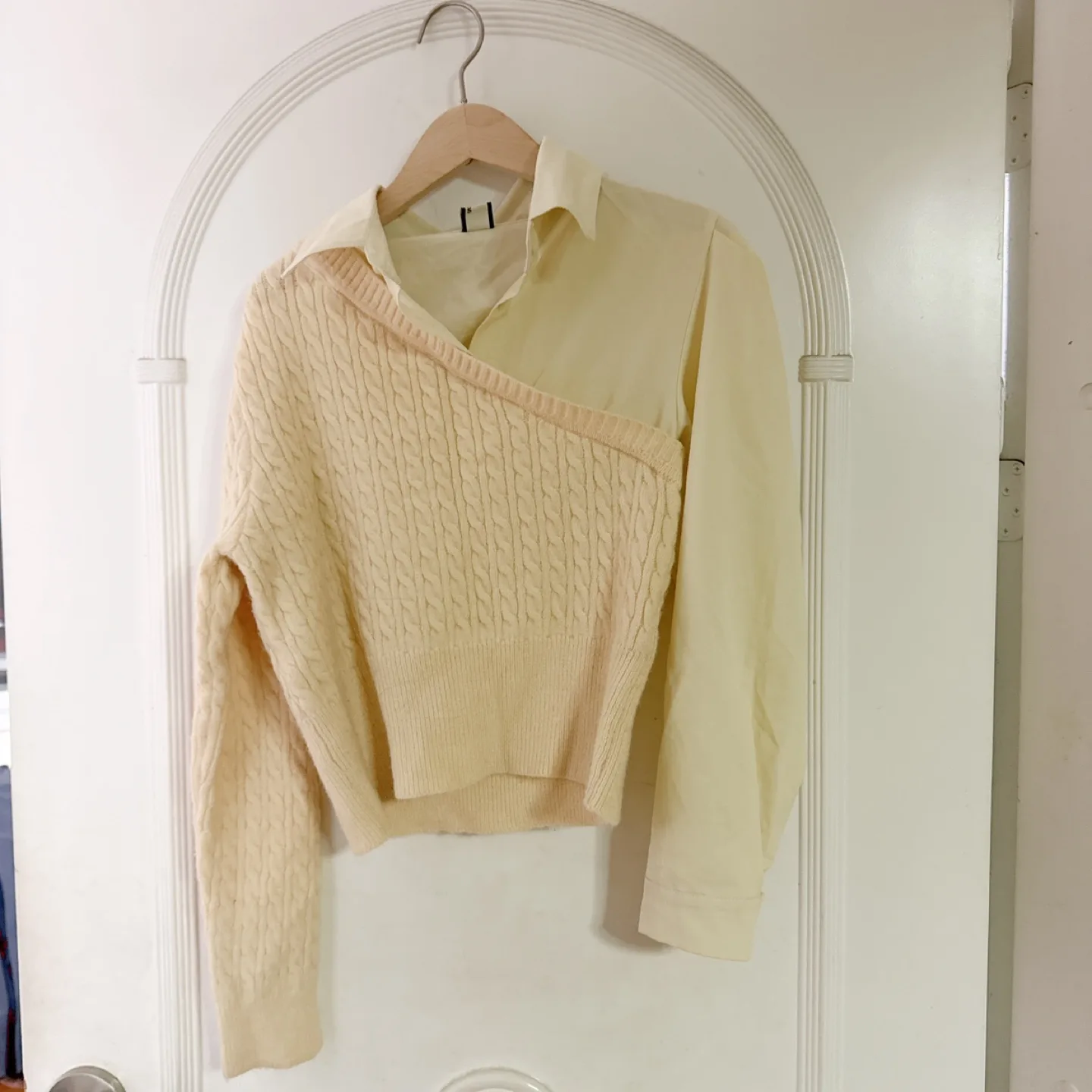 (중고) 반반 니트블라우스 🌼 하객룩