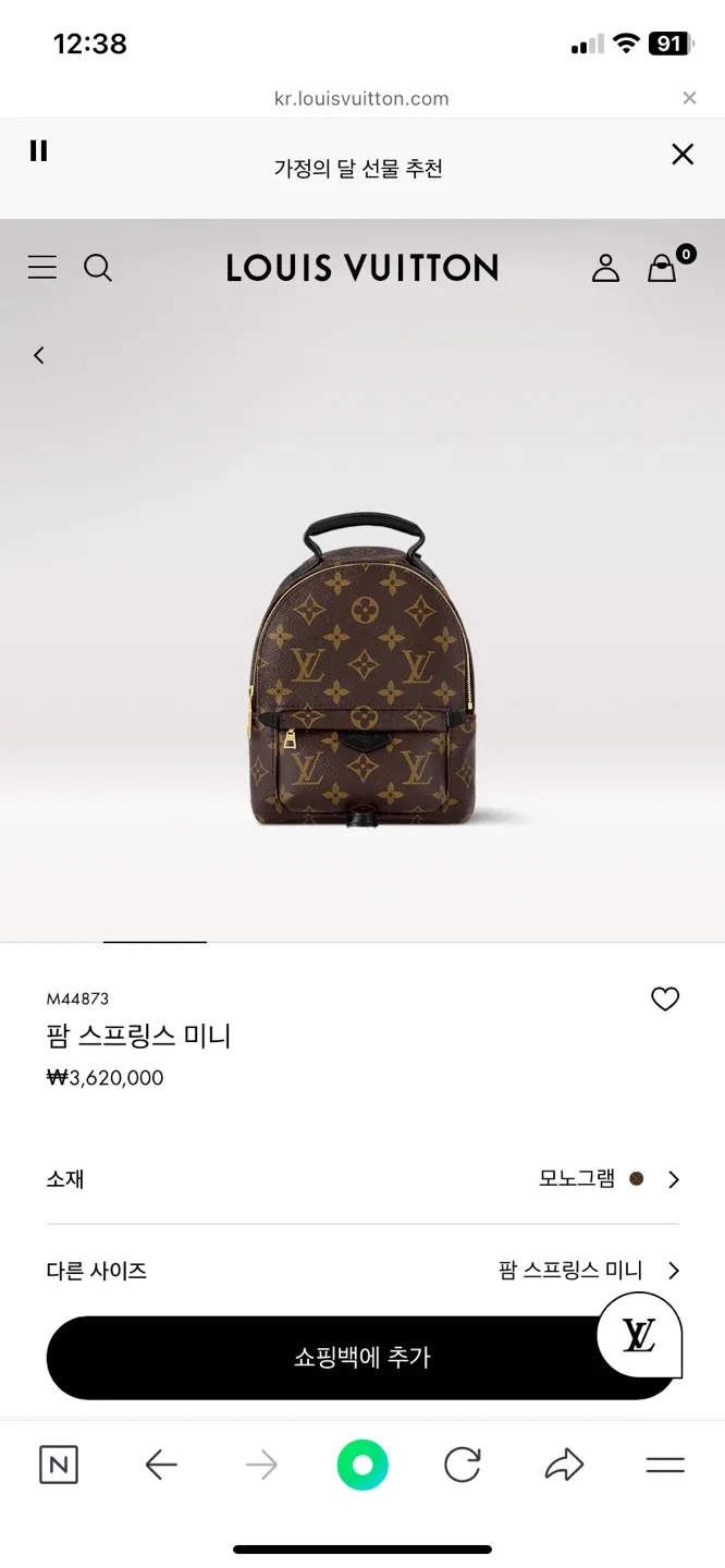 루이비통 팜 스프링스 미니 백팩