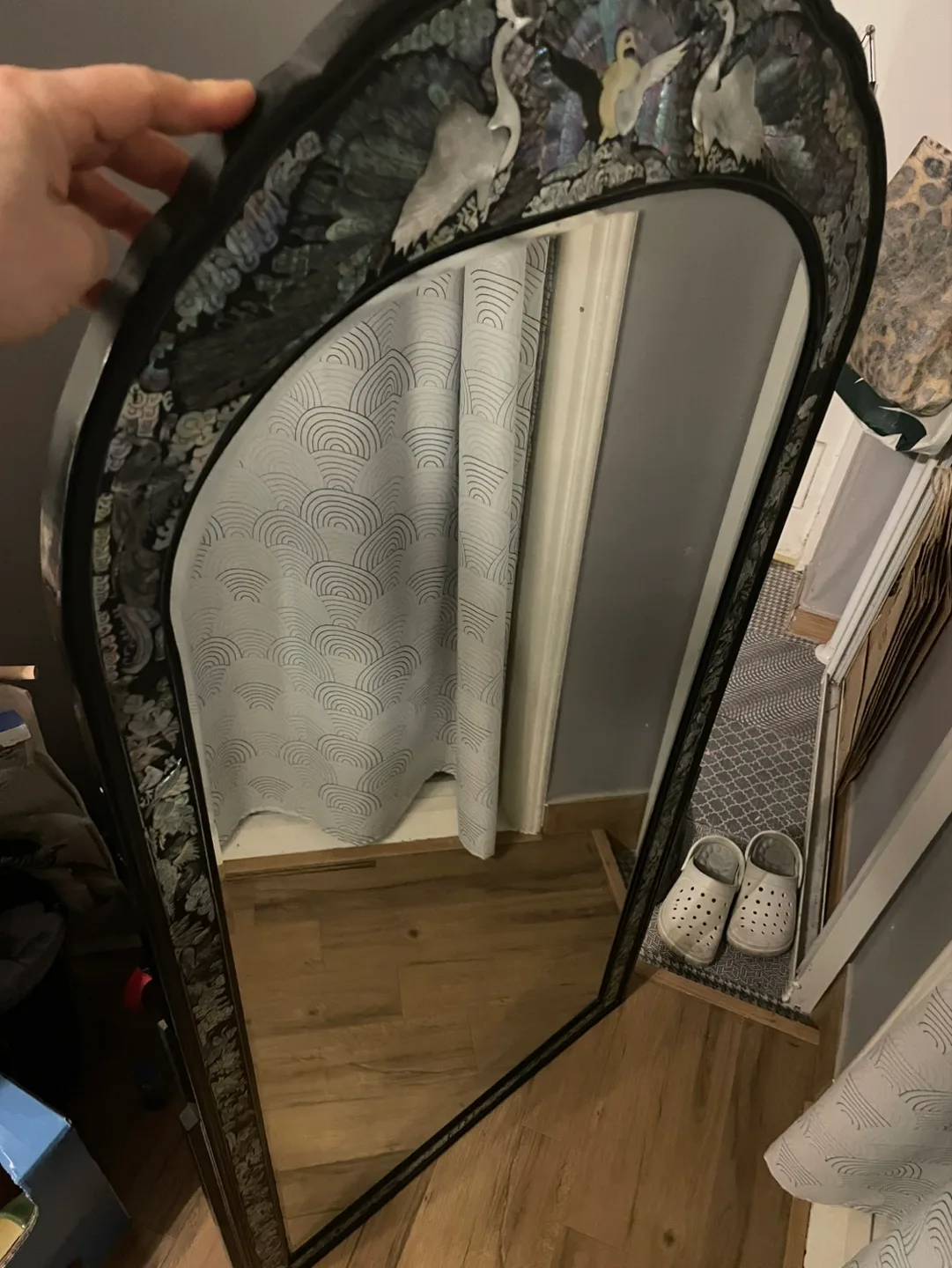 자개 장식 전신거울