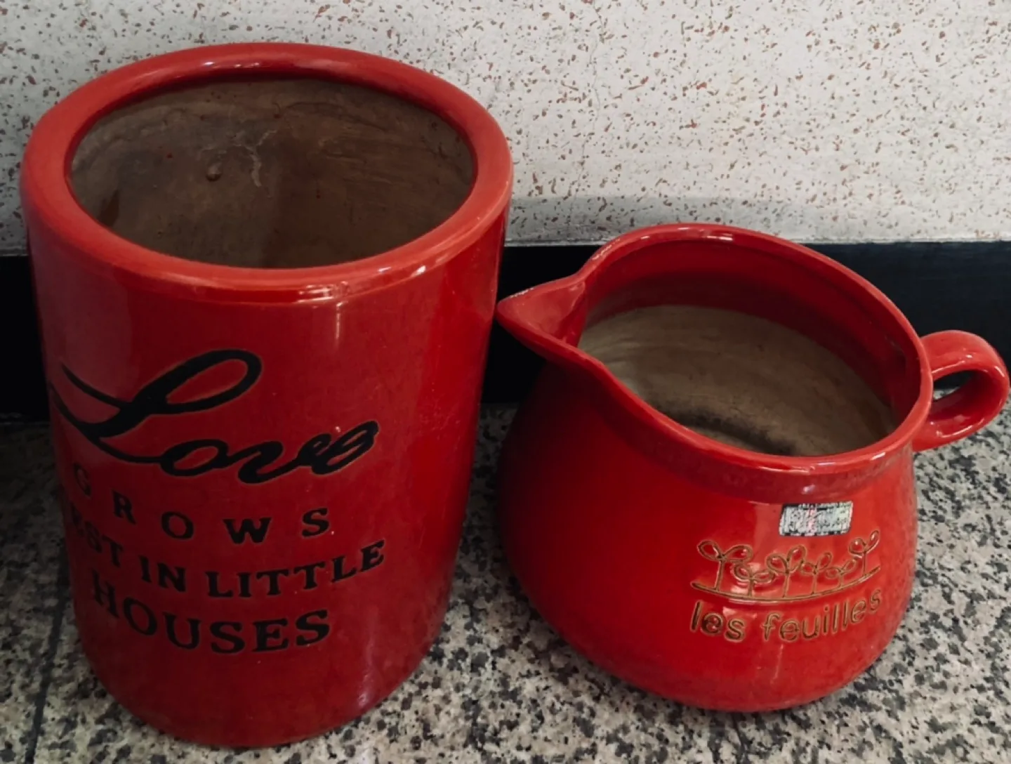 [중고] 주황색 화분(2개)