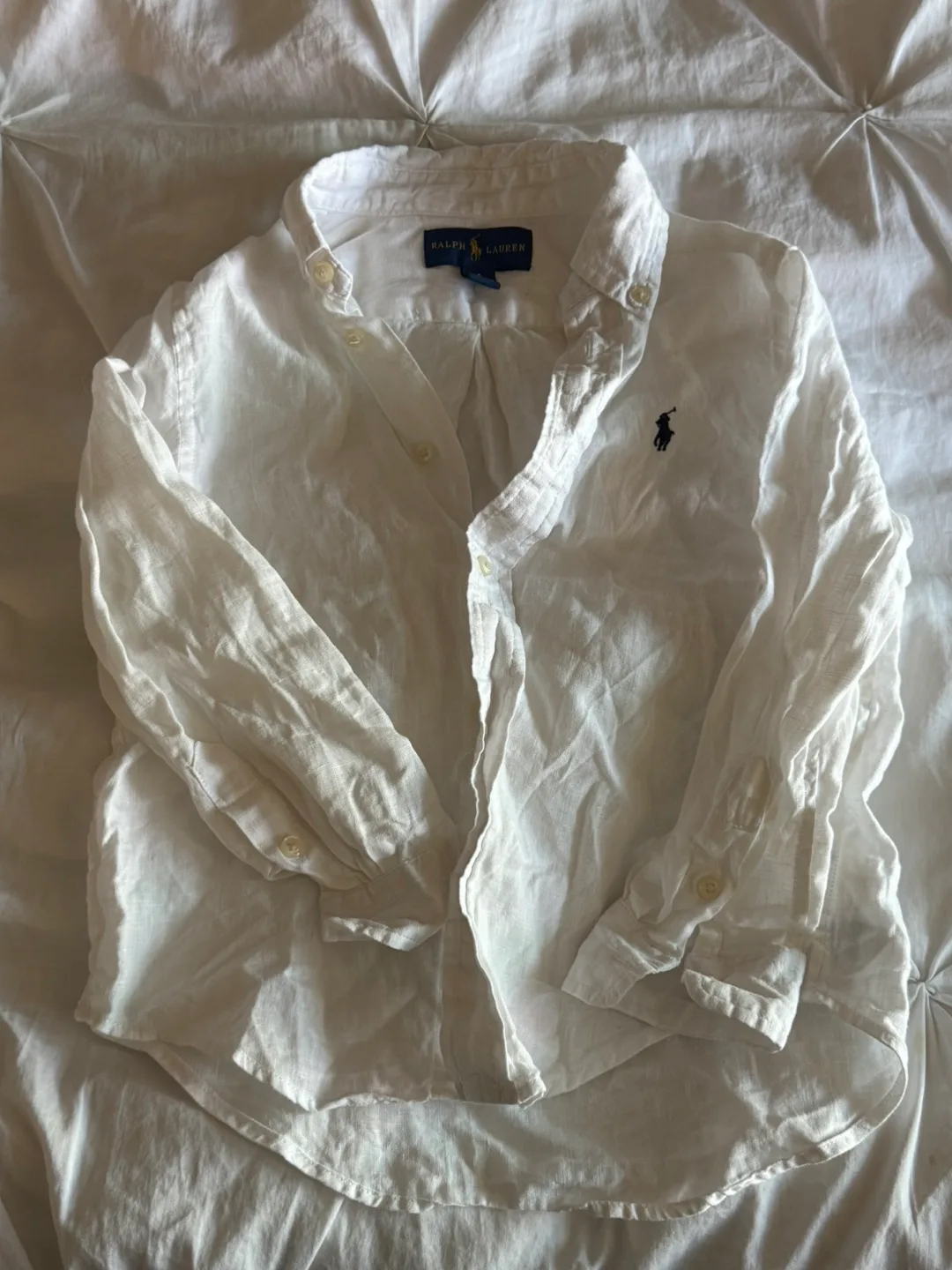 폴로 랄프로렌 린넨셔츠 흰색 유아동(4T)