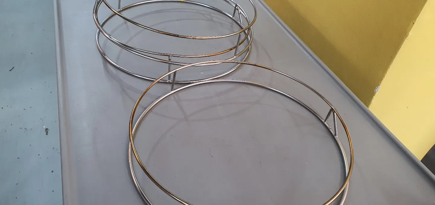 (중고입니다)업소용 중고원형 불판 받침스텐 삼바리  중고업소용 주물 코팅 그리들