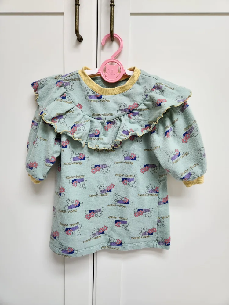 아기옷 몰리멜리 원피스 아동복  롱 티셔츠 2번입음 (100)