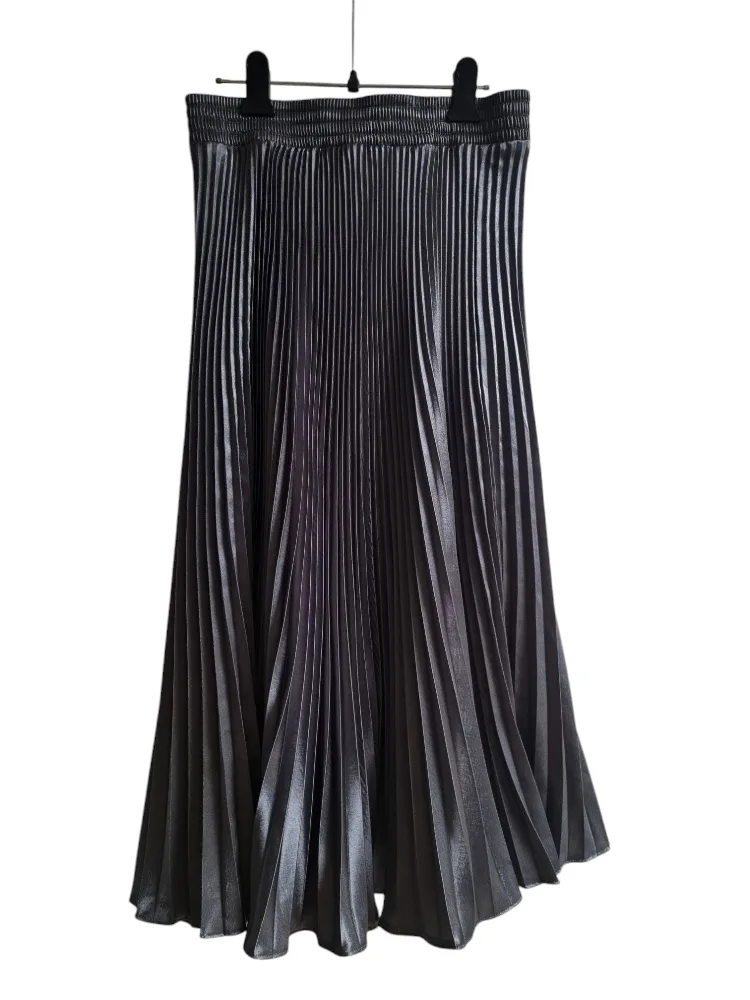 플리츠 밴딩 롱스커트