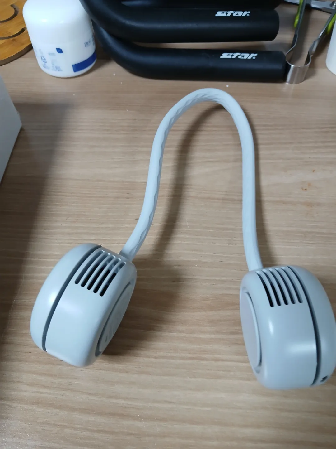 댄순 넥밴드 선풍기 에어 새상품 1개, 중고1개