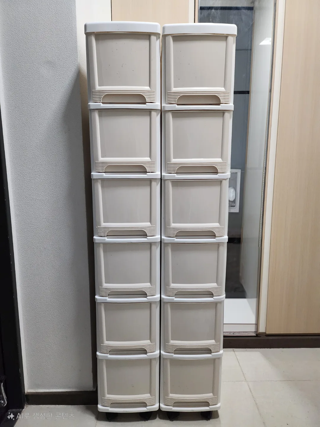 6단 플라스틱 수납장(중고)