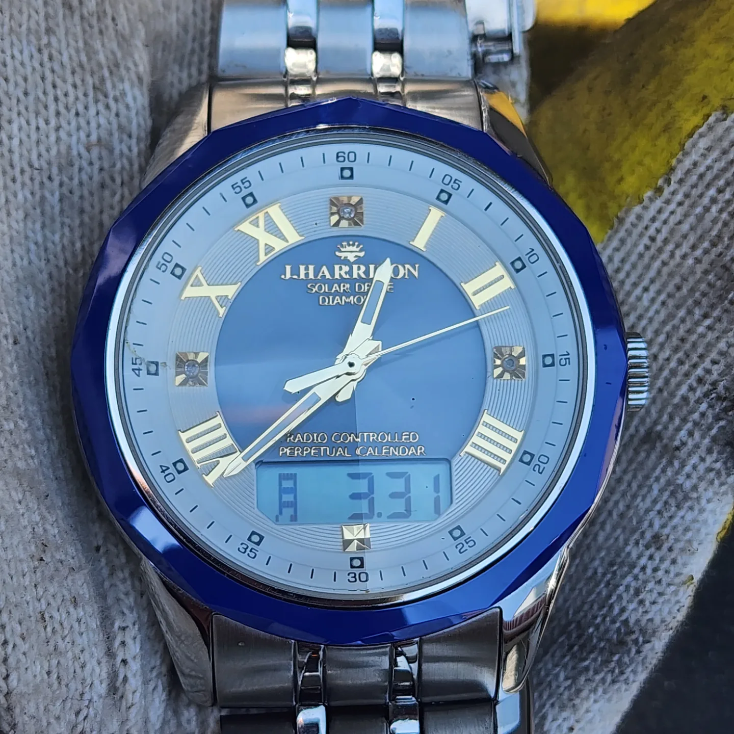 J.HARRISON 다이아몬드 세라믹 솔라 전파시계