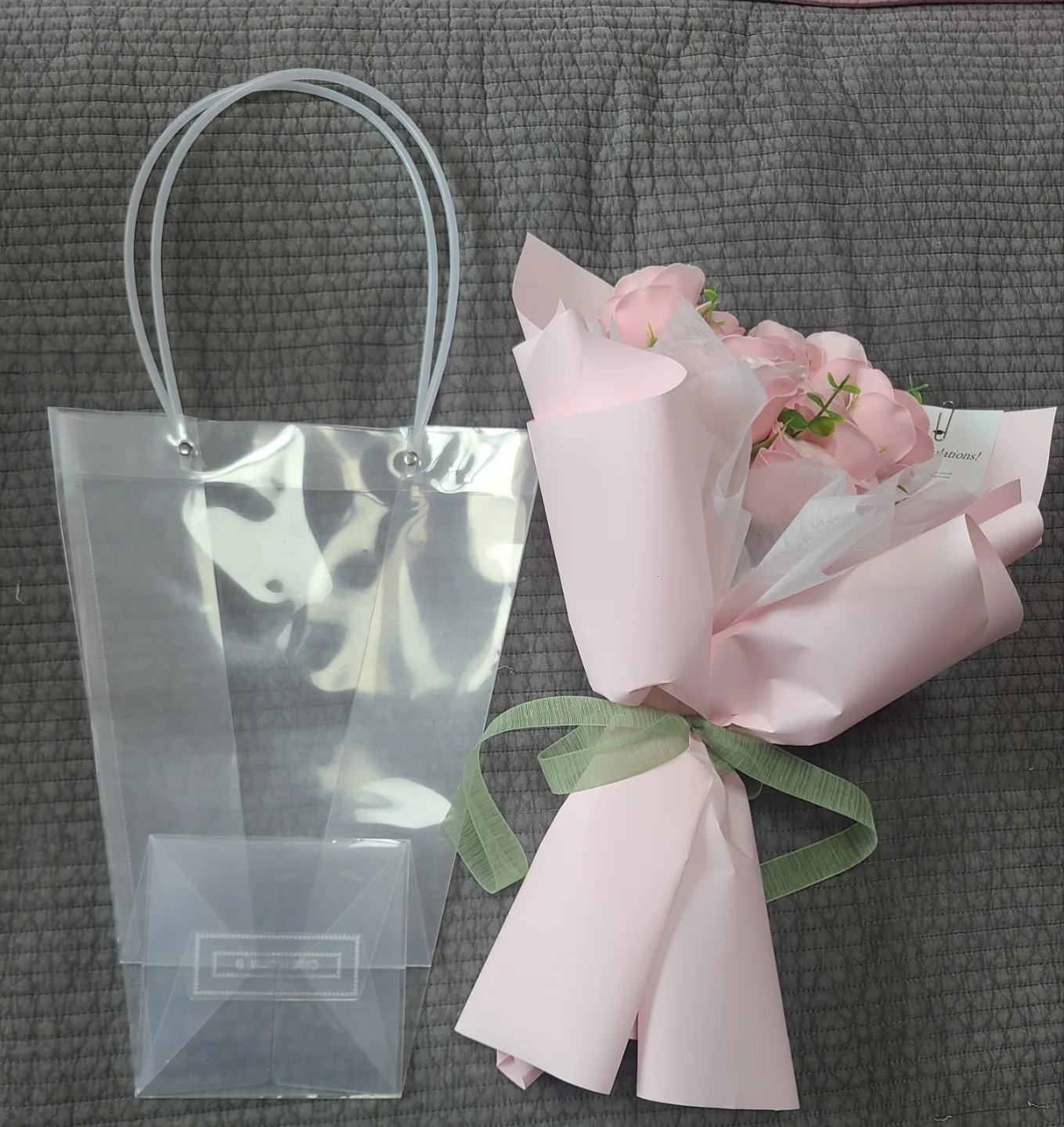 (중고)비누꽃 장미 꽃다발(나눔)