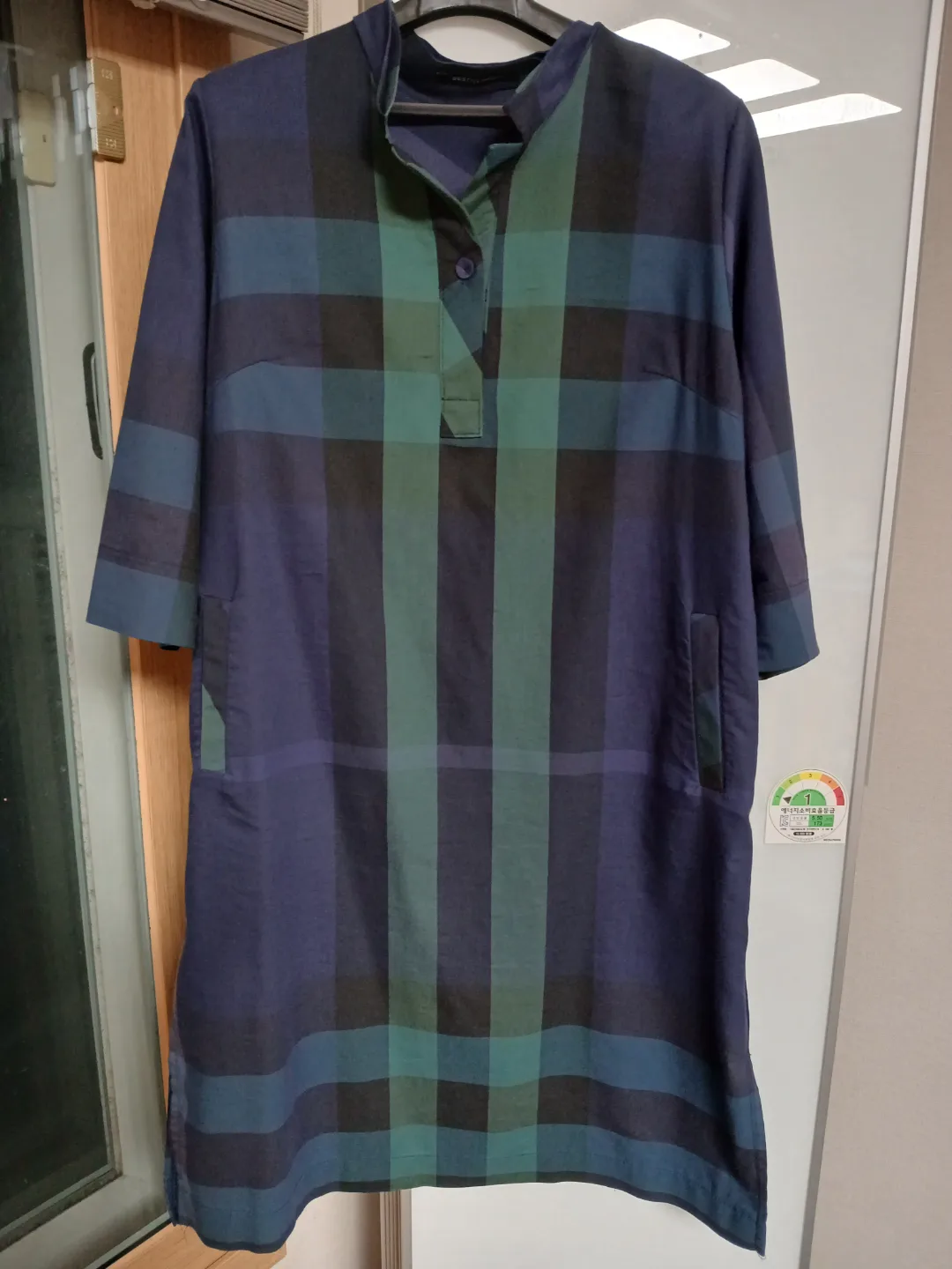 버버리 체크셔츠 원피스