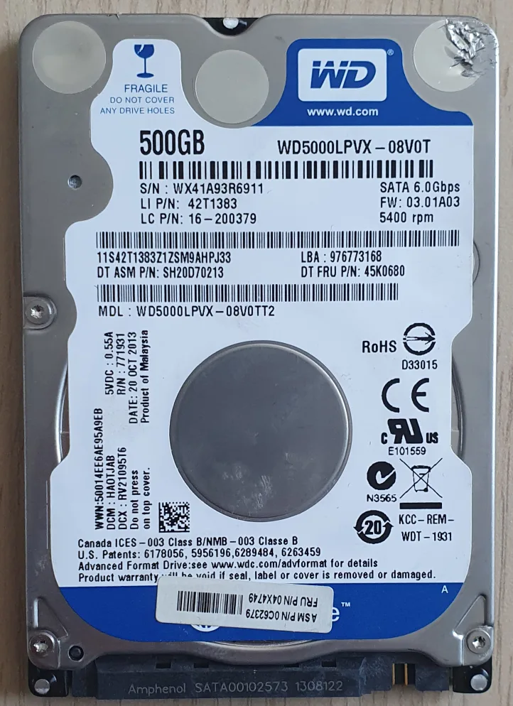 중고 외장 WD sata500GB+usb3.0