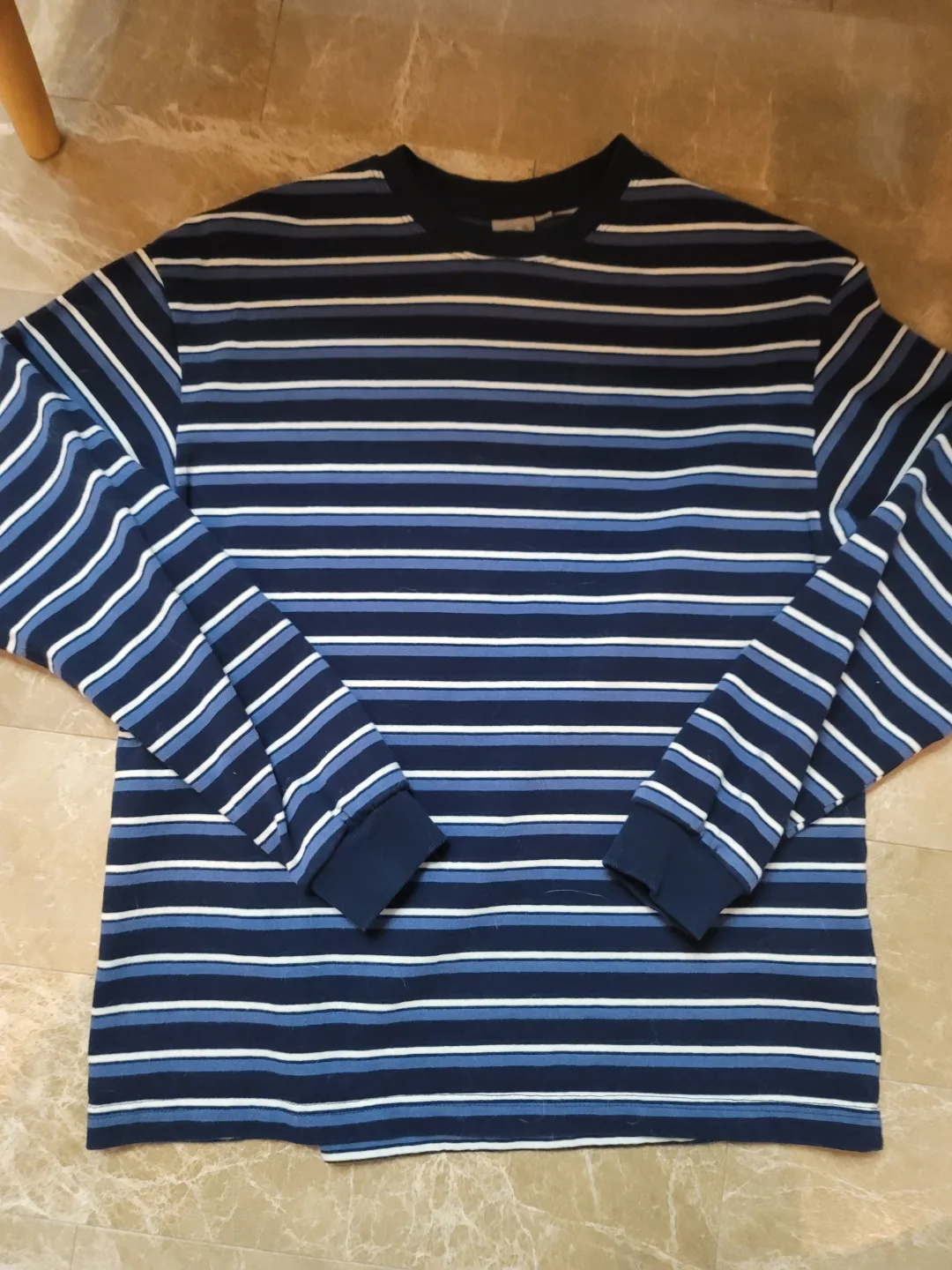 스파오 스트라이프 티셔츠 네이비 S 새상품.중고등싸이즈