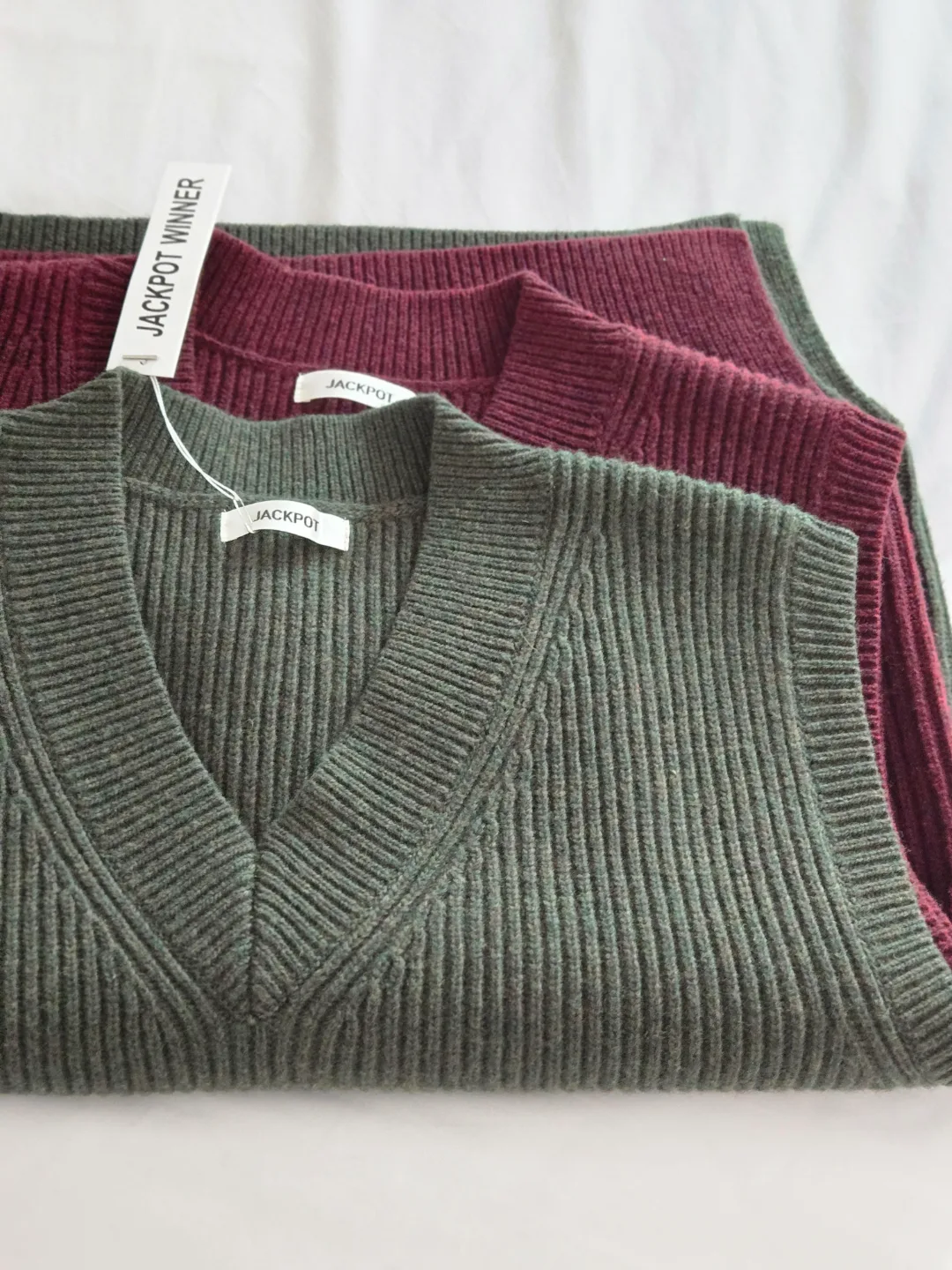 브이넥 겨울 니트 조끼