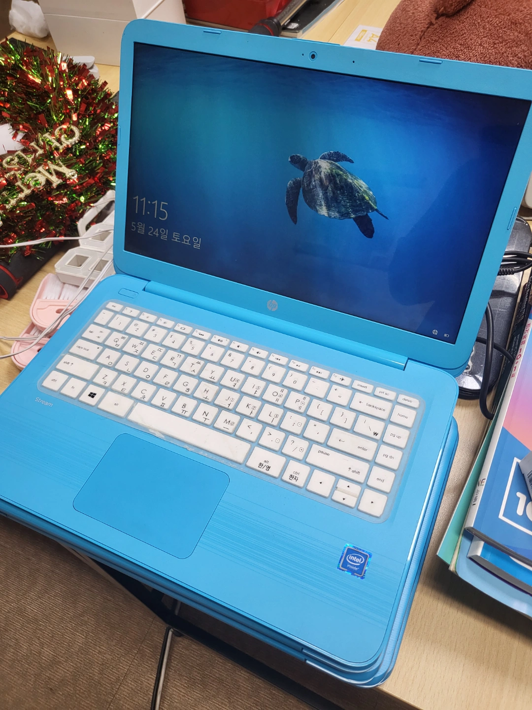 HP Stream 14 아쿠아블루 노트북