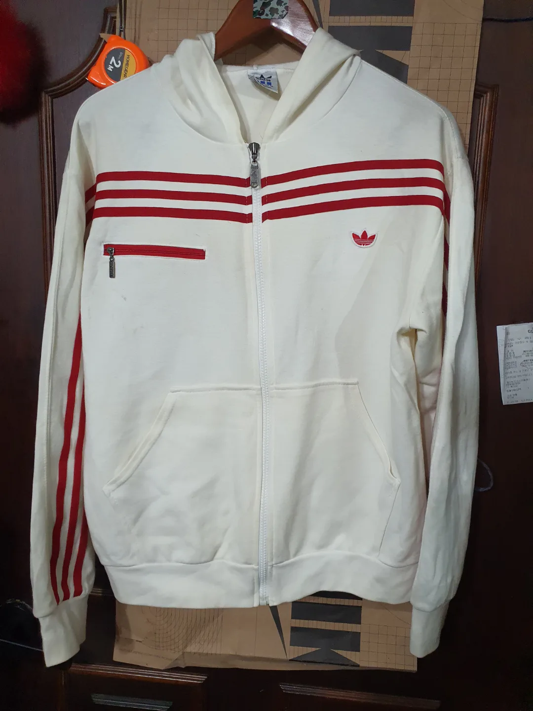 아디다스 레어 자켓 후드 라지 빈티지 레어 중고 사용감유 L 구제