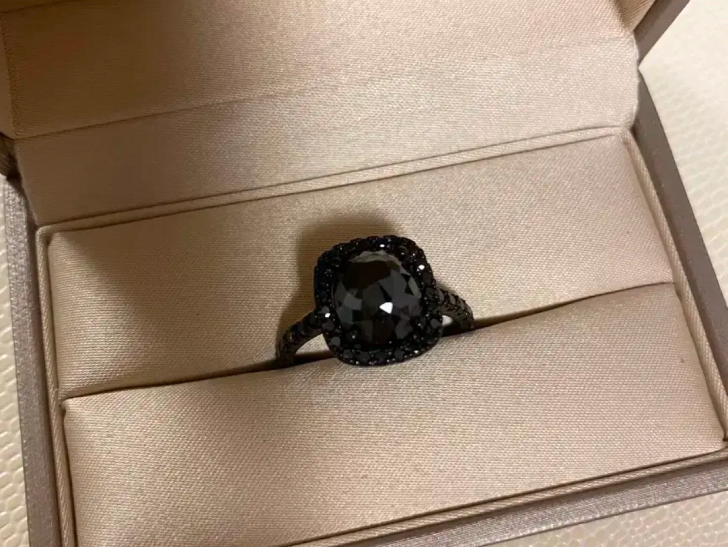 14k 약 3캐럿 천연 블랙 다이아몬드 반지