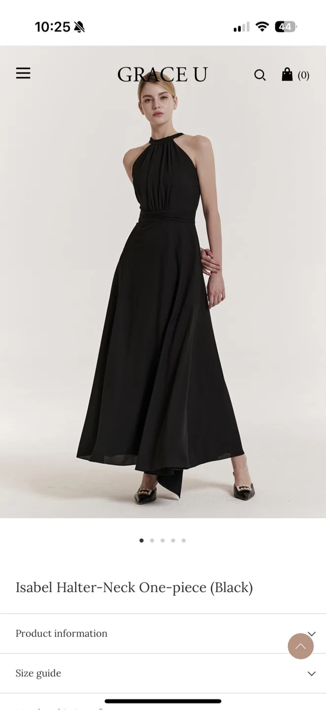 [가격낮춤없음] 결혼식 2부드레스 GRACE U 홀터넥 원피스 블랙