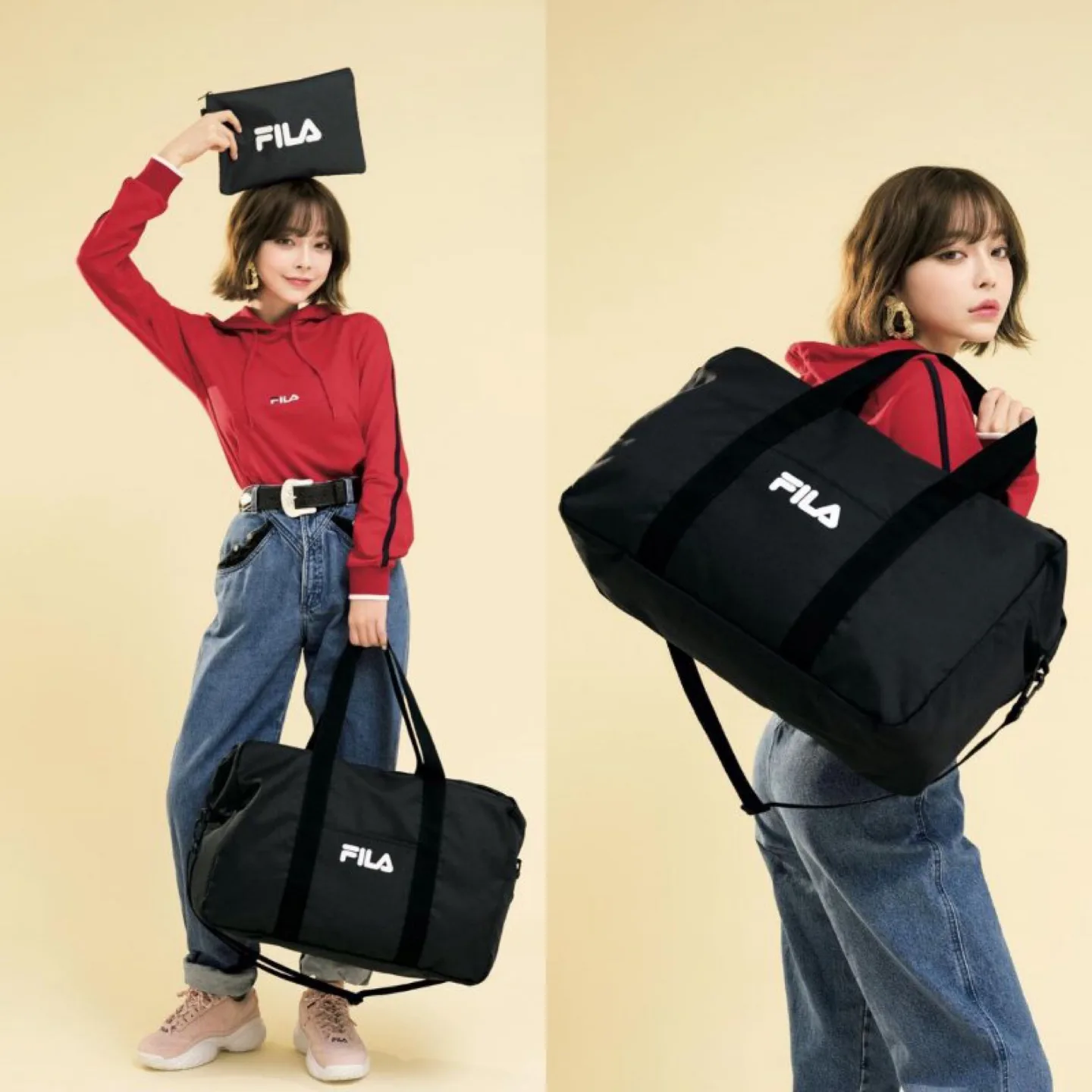 [새상품] 휠라 빅사이즈 숄더백 필라 보스턴백 & 파우치