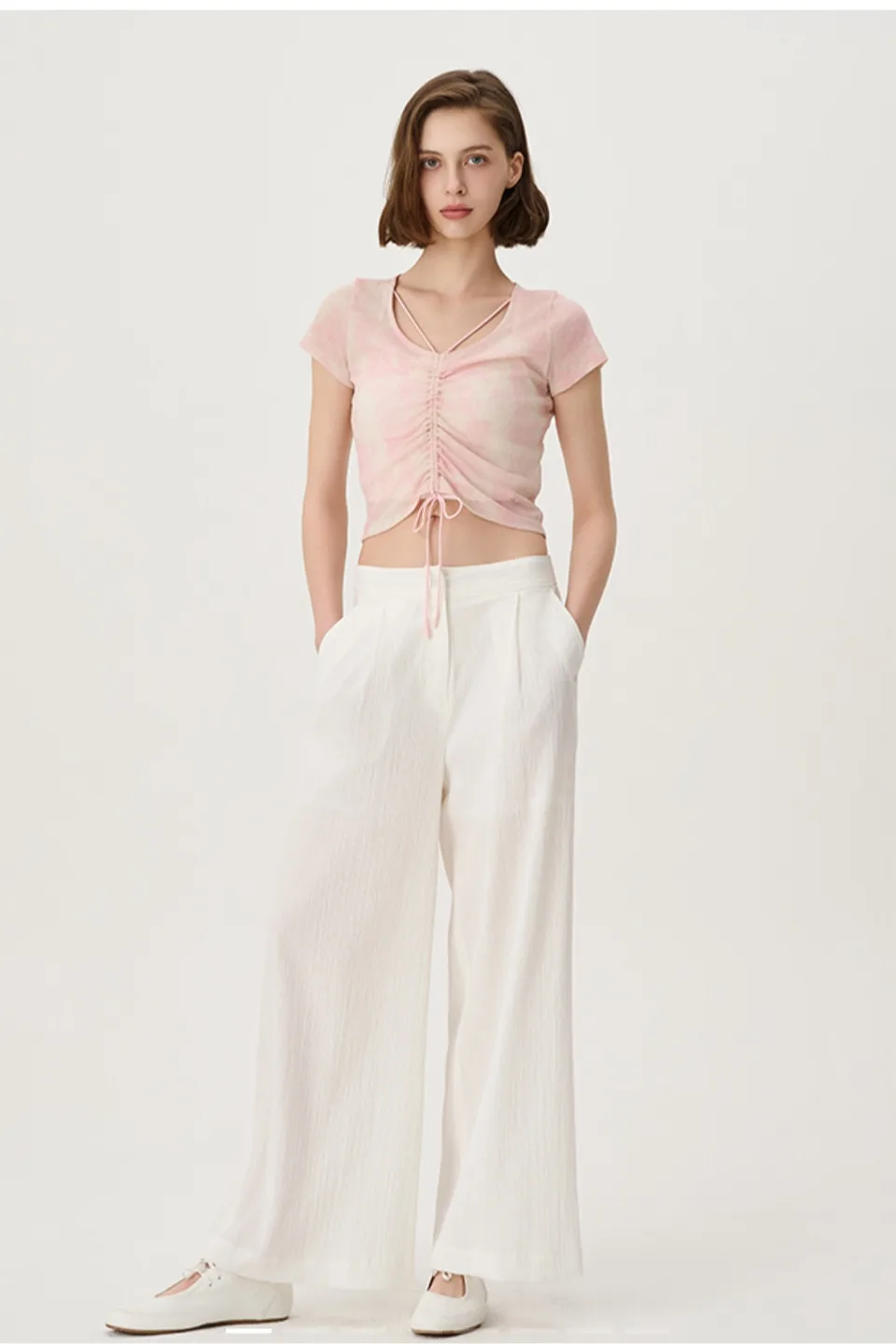 위뜨 새 상품[25SS] 링클 텍스쳐 썸머 와이드핏 팬츠