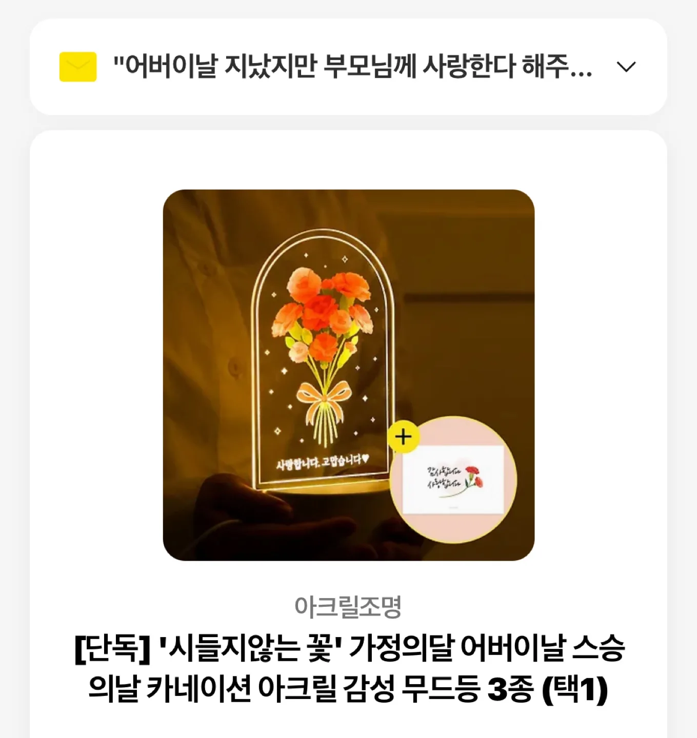 카네이션 아크릴 무드등✨