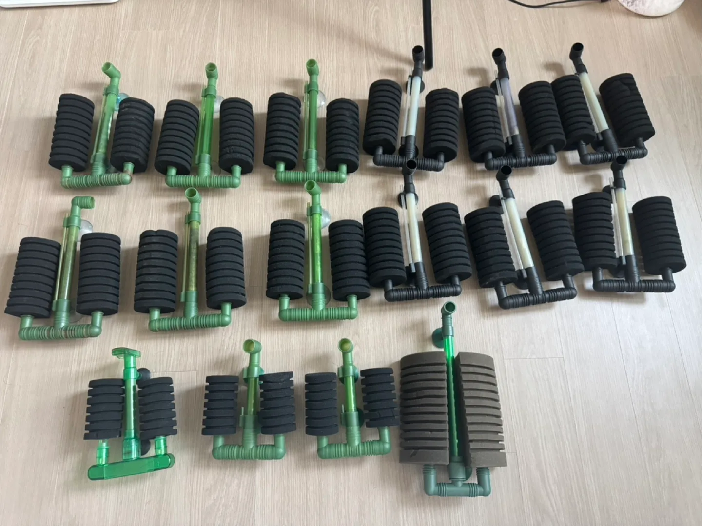 중고 스펀지 여과기 16개