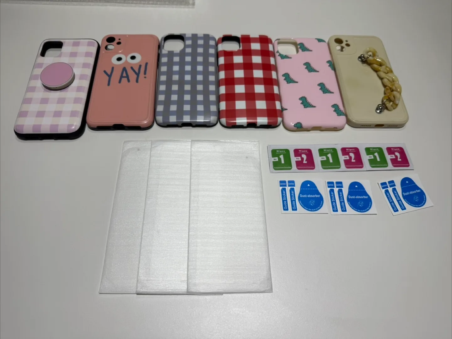 아이폰11 액정필름 강화유리(3장) & 중고 케이스(6개)