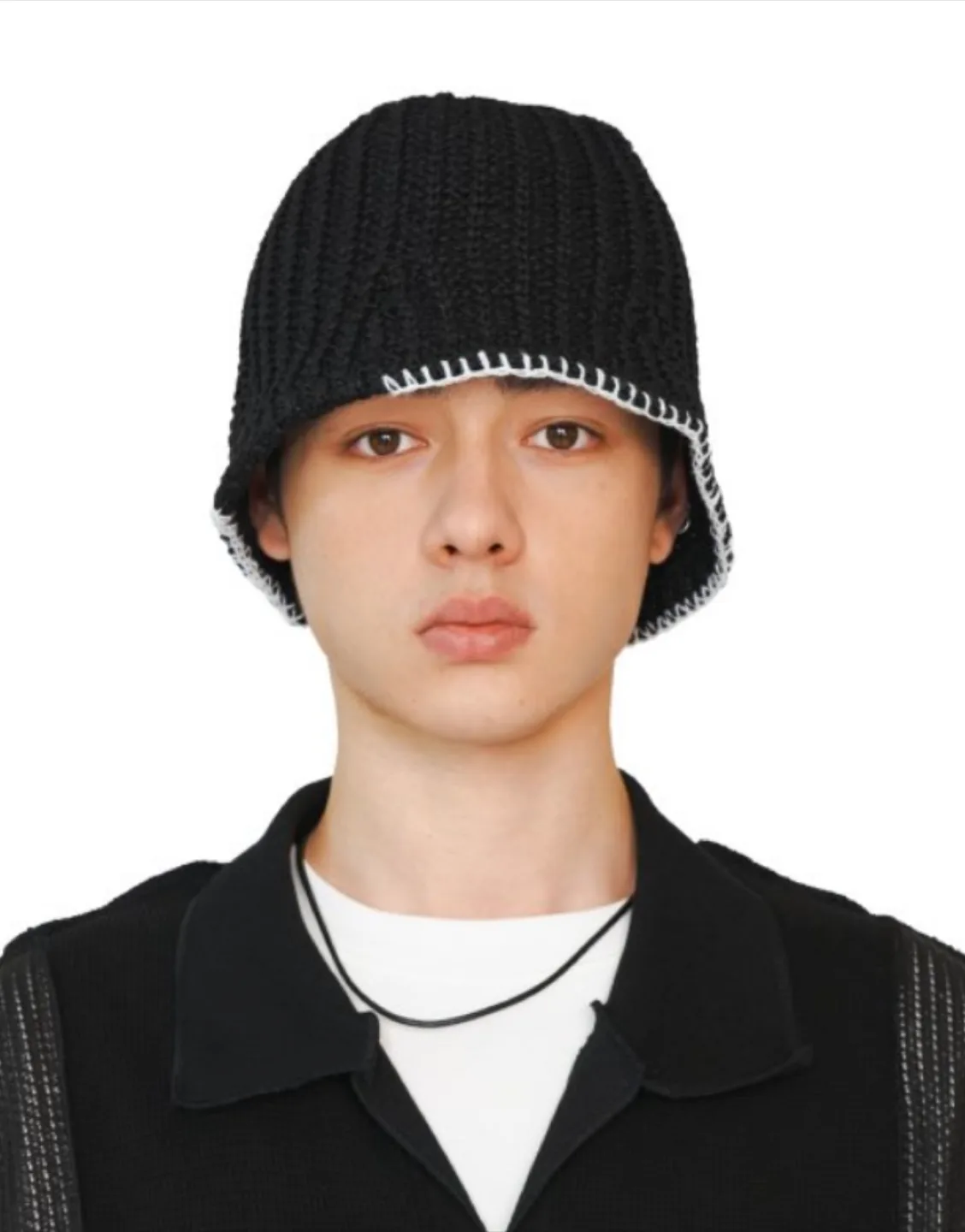 LECYTO 블랙 니트 버킷햇(새상품)