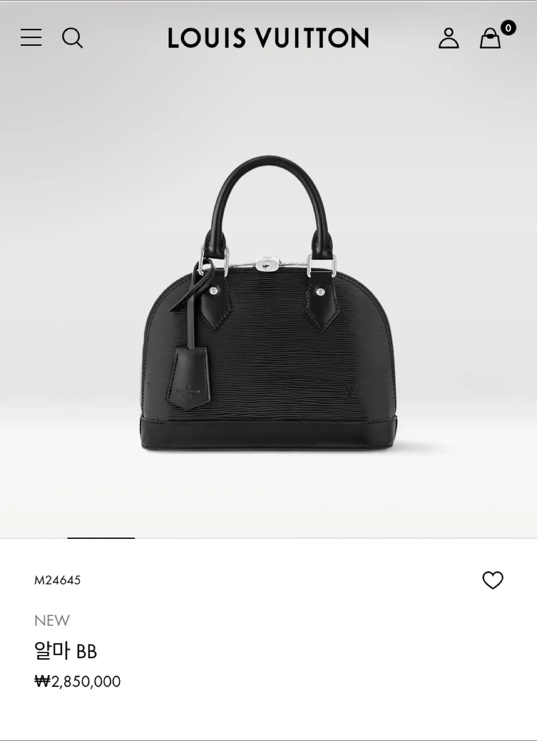 (정품) 루이비통 알마 BB 에삐 블랙