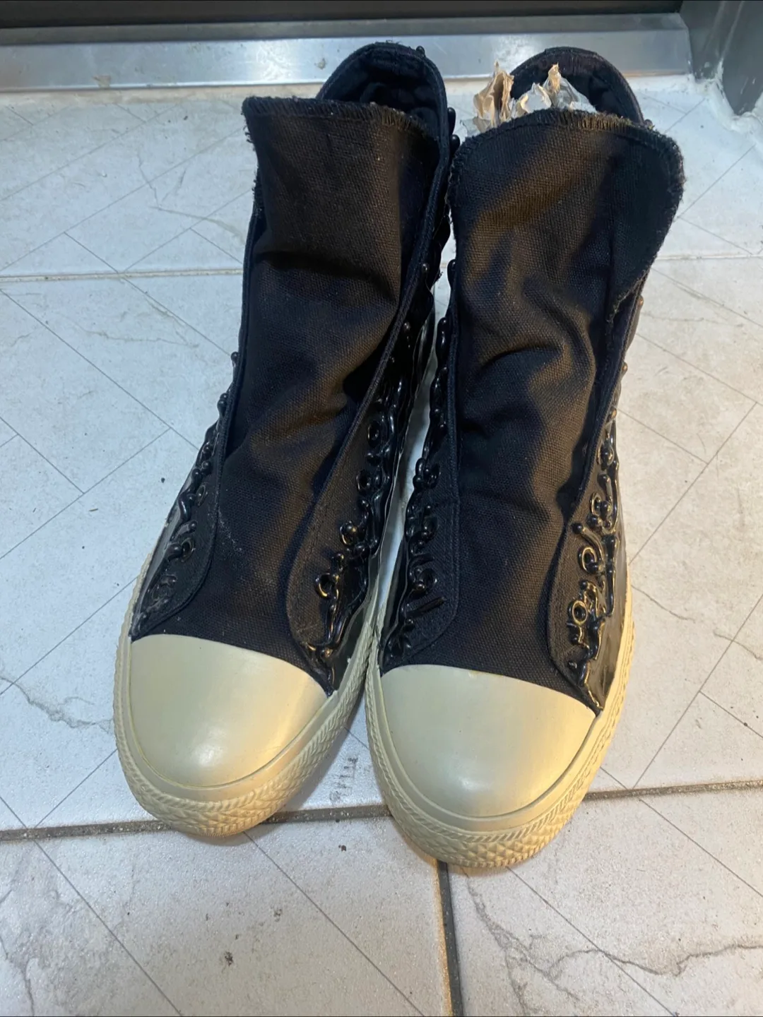 블랙 하이탑 스니커즈 270 - 중고