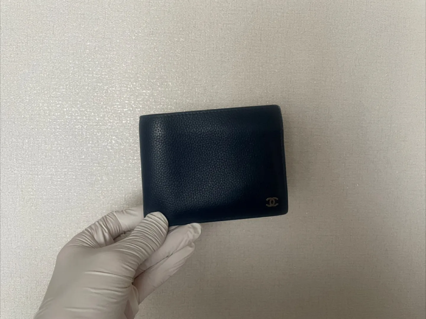 레어한 중고 샤넬 네이비 반지갑 - 정품 인증서 (70-> 30)