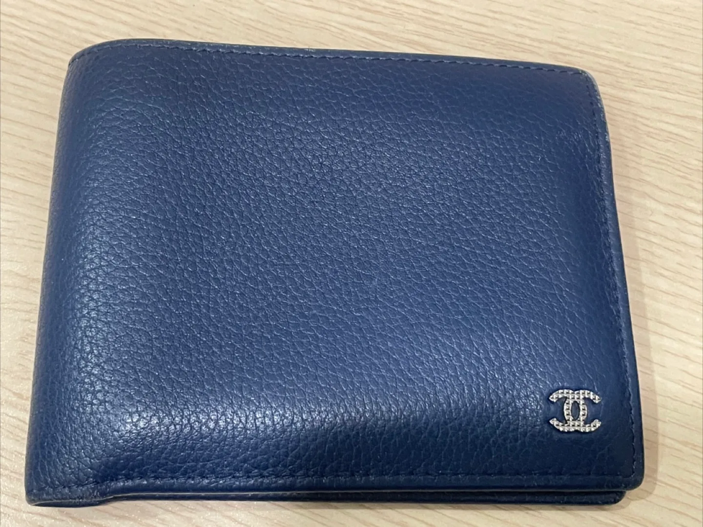 정품 샤넬 중고 남성 반지갑 네이비