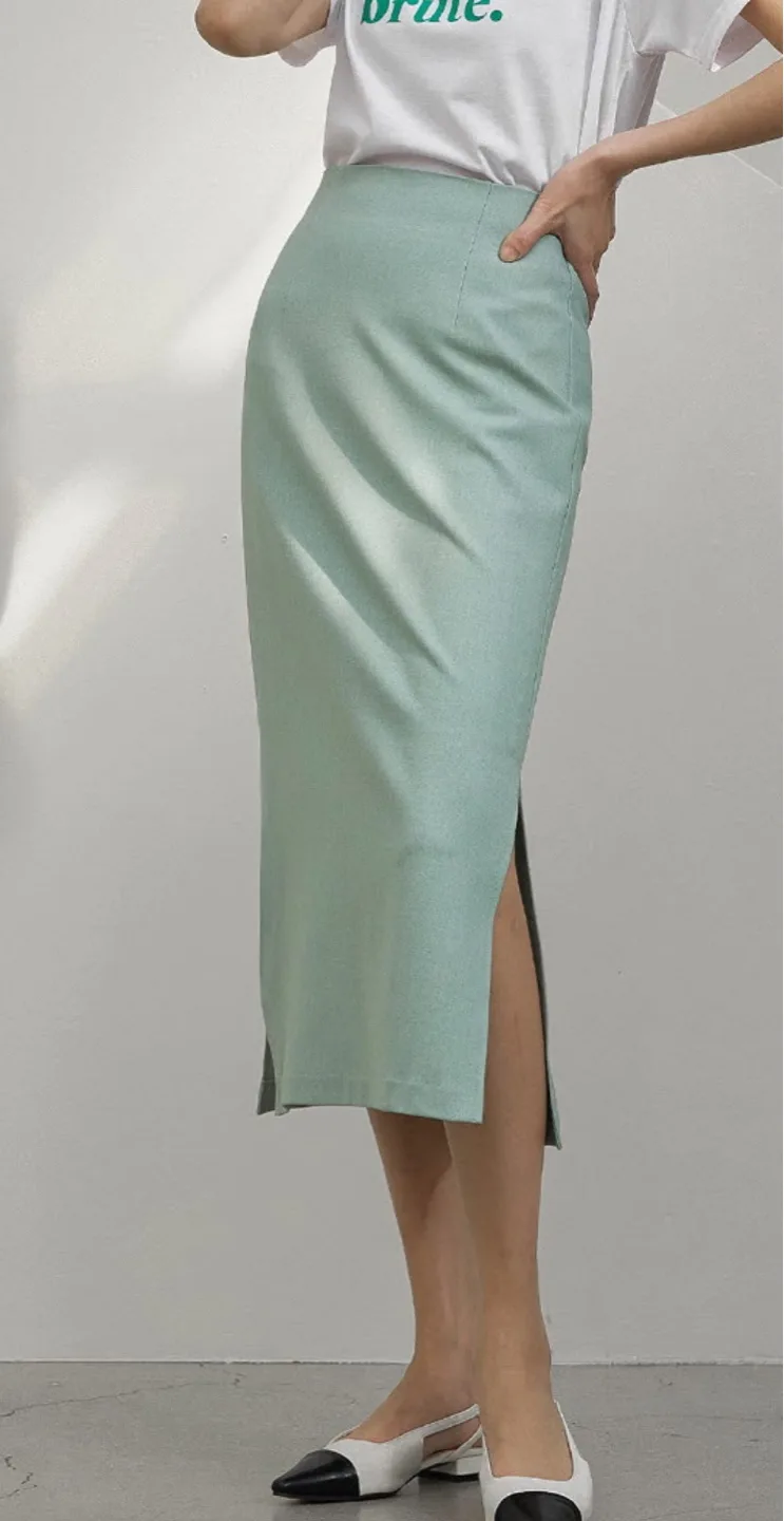 새제품/ NAIN 나인 민트 H라인 스커트
