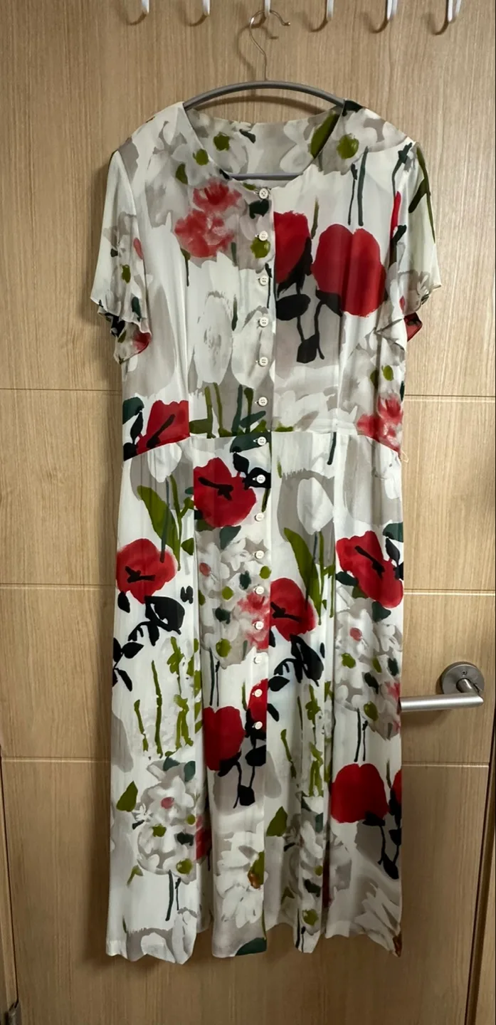 플라워 패턴 롱 원피스