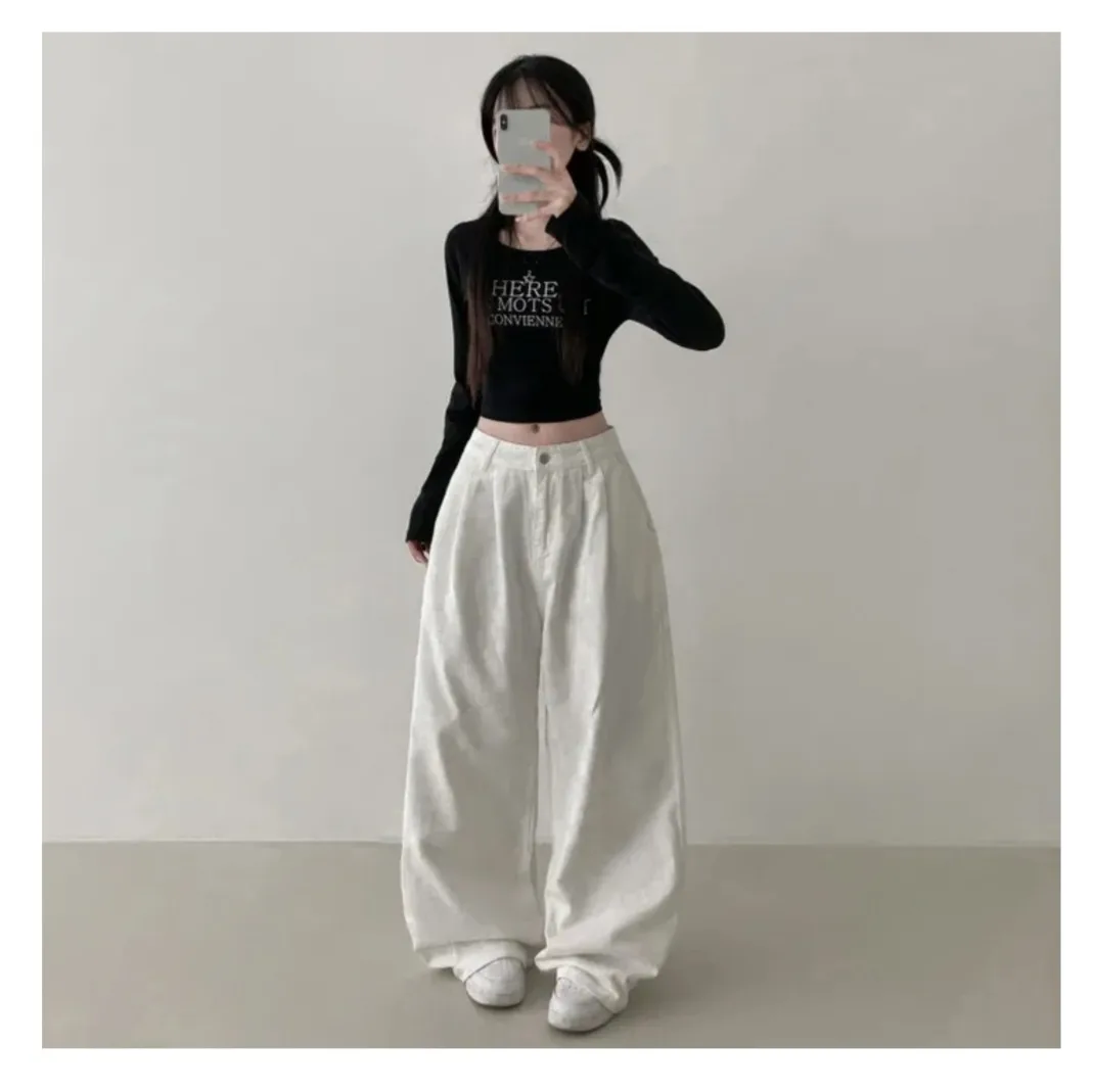 에이블리] 논베러 핀턱 와이드 코튼 롱팬츠 [새상품]