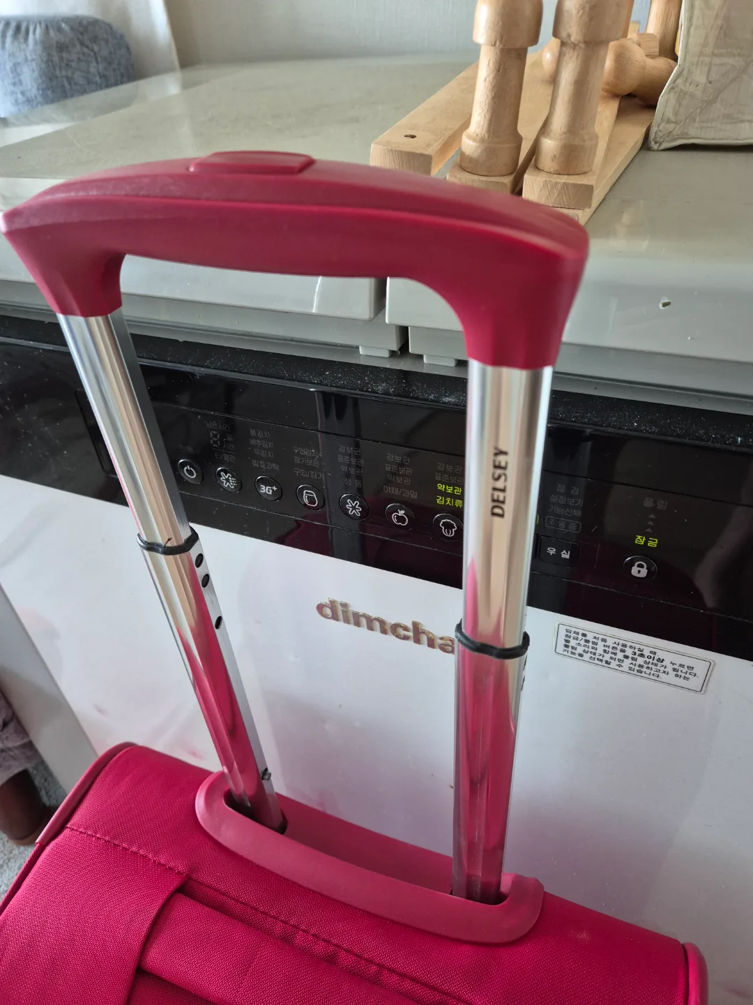 유명 브랜드 델시 핑크 기내용 캐리어 거의 신상품급 깨끗합니다.